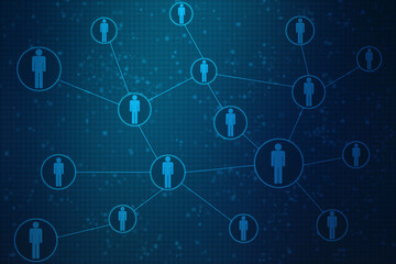 Obraz premium Business Network Concept Background, Social Networks and interaction concept, Digital Abstract Technology background, Social connection and networking background