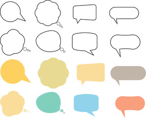 Hand-drawn speech bubble vector set