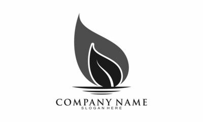 Elegant leaf simple vector logo