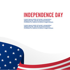 simple poster with american flag for american independence day celebration on july 4th