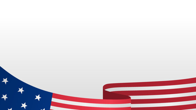 blank white background with american flag underneath suitable for design elements about special day in america