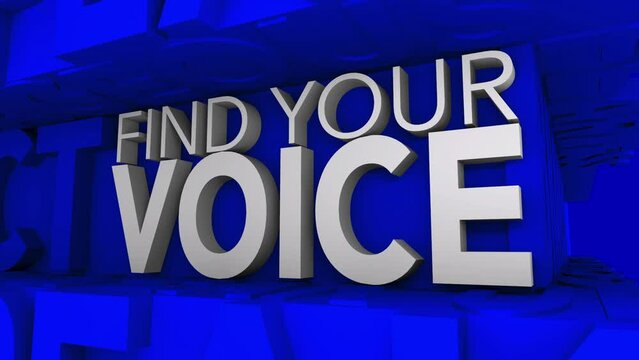 Find Your Voice Speak Up Take Action Fight For You Words 3d Animation