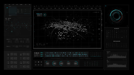 Sci-Fi futuristic user interface hud design panel 003