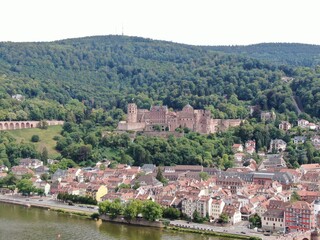 Fototapeta na wymiar Cityscape of Heidelberg, Germany during golden hour