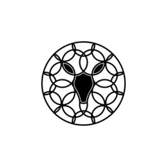 unique deer circular logo design icon, deer head circular icon, geometric deer logo concept, deer logo vector EPS 10