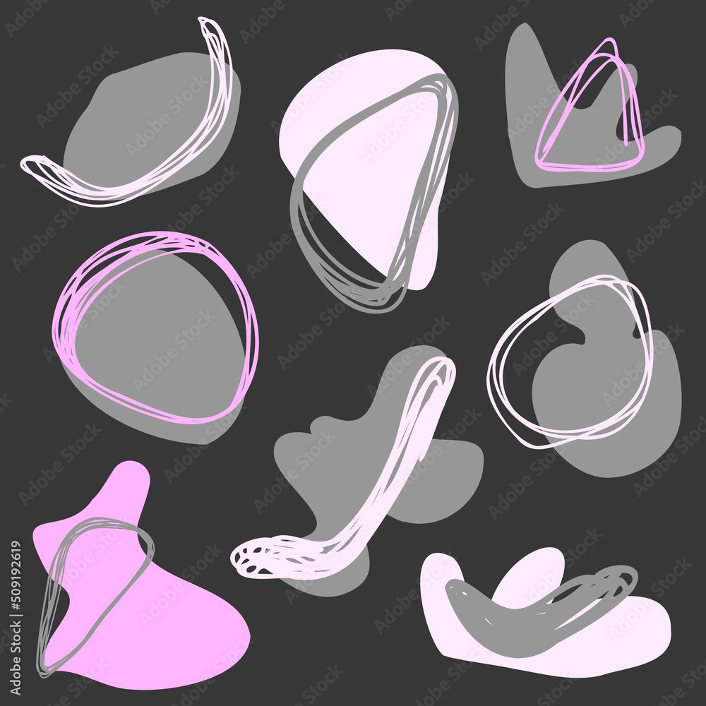 Poster set of abstract vector decorative elements for design.