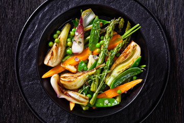 french Barigoule of summer vegetables in bowl