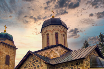 Fototapeta na wymiar Old Orthodox medieval monastery in Bosnia and Herzegovina. 