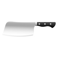 Cartoon kitchenware cultery butcher knife gray gradient color