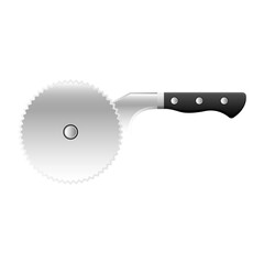 Cartoon kitchenware cultery pizza cutter gray gradient color