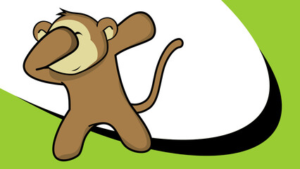 dab pose monkey cartoon in vector format