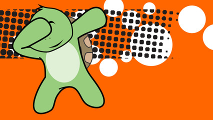 dab pose turtle cartoon in vector format