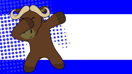 dab pose ox cartoon in vector format