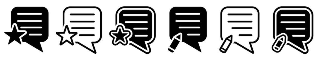 Set of feedback icons. Blog comment symbol. Vector illustration.