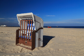 Beach chair on the beach of the Baltic Sea 