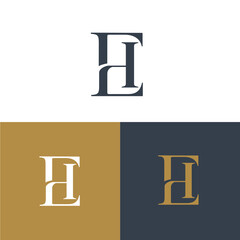 Abstract monogram elegant logo icon vector design. Universal creative premium letters EH initials signature symbol. Vector sign.
