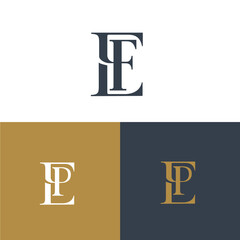 Abstract monogram elegant logo icon vector design. Universal creative premium letters EF initials signature symbol. Vector sign.