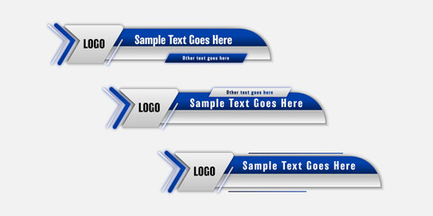 Geometric lower third banner template design premium Vector