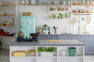 background of modern kitchen room