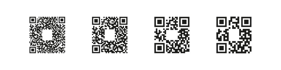 Qr code. Scan me vector sign. Qrcode symbol. Black square qr code icon.