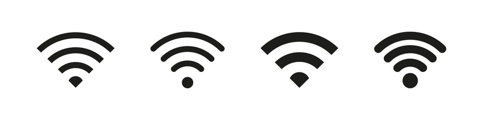 Wi-fi icon. Wifi sign set. Isolated wi fi vector symbol. Wireless internet signal bars. Connection wifi sign on white backgroud.
