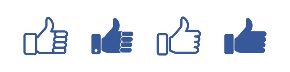 Like icon. Social media thumb up button. Outline like sign isolated on white background.