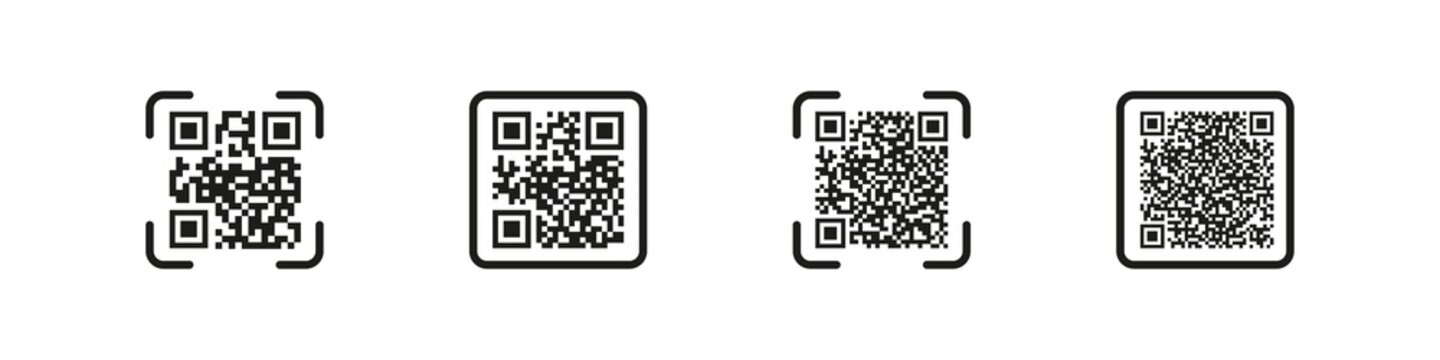 Qr Code. Scan Me Vector Sign. Qrcode Symbol. Black Square Qr Code Icon.