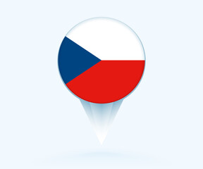 Map pointer with flag of Czech Republic.