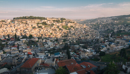 Arab neighborhoods in Jerusalem. Gehenna valley