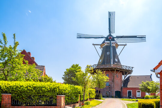 Gallerieholl&auml;nder, M&uuml;hle, Rysum, Krummh&ouml;rn, Ostfriesland, Deutschland 