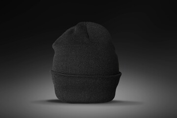 Colored hipster beanie. Product photo mockup for fashion brands.