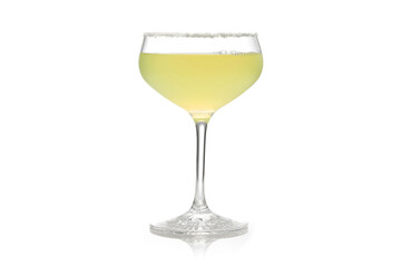 Glass of Margarita cocktail isolated on white background