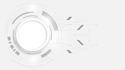 Obraz premium Grey white Abstract technology background, Hi tech digital connect, communication, high technology concept