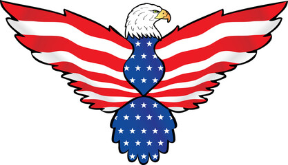 American Eagle with Stars and Stripes Graphic