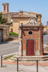 The ancient Fonte Granducale, monument in the center of Ponsacco, Pisa, Italy