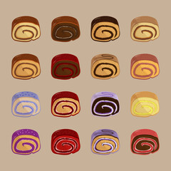 Delicious rollet. Dessert vector illustration design.