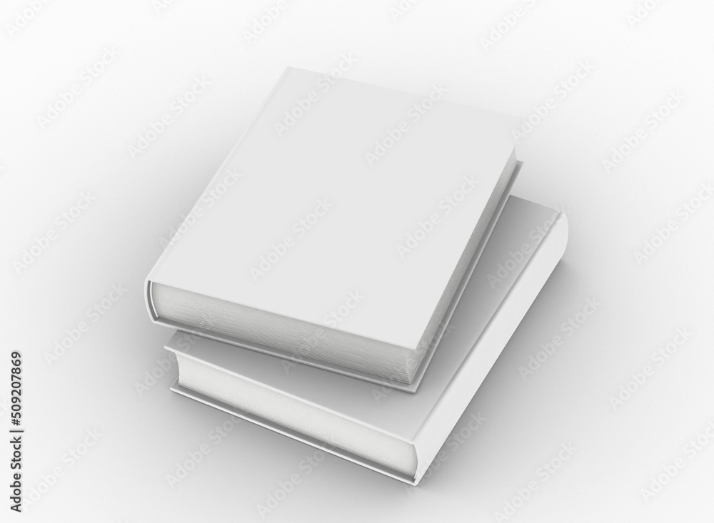 Poster template empty book mockup set white background