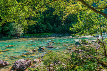 Turquoise mountain river