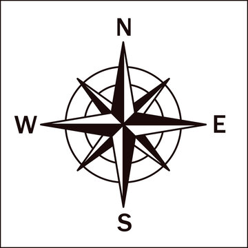 R&oacute;ża wiatr&oacute;w,  kierunki świata, kompas- ilustracja wektorowa
