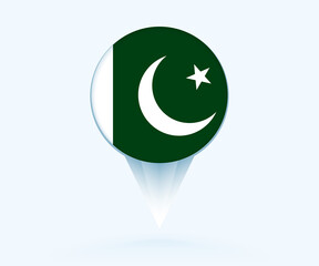 Map pointer with flag of Pakistan.