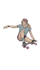 Girl jumping on a skateboard