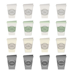 Delicious coffee paper cup icon. Drink vector illustration design.