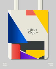 Creative geometric packaging print design, applied for business, pattern craft like tote bag and shopping bags, home industry gift bag production.