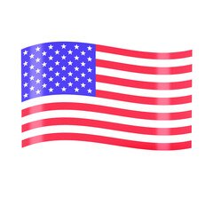 waving us/america/states flag 4th july independence day in 3d