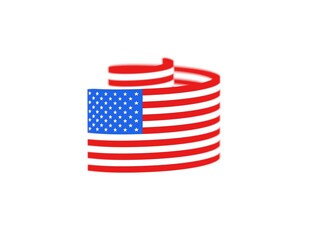 us/america/states spiral flag 4th july independence day in 3d