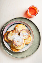 Cottage cheese pancakes.