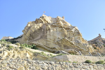 Alicante, Spain - 10 november 2019: Neighbourhood of Santa Barbara Castle
