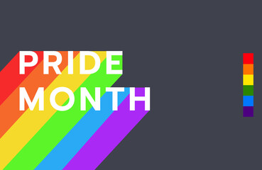 Pride Month LGBTQ+ Symbols with LGBTQ+ Rainbow colors. LGBTQ+ designs isolated on black background, Vector illustration EPS 10