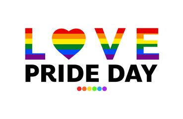 LOVE PRIDE DAY Symbols with  rainbow Color LGBT pride flag or Rainbow of LGBT isolated on white background,Vector illustration EPS 10