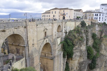 Ronda, Spain - 08 november 2019: the Puente Nuevo Bridge over the Tajo Gorge.